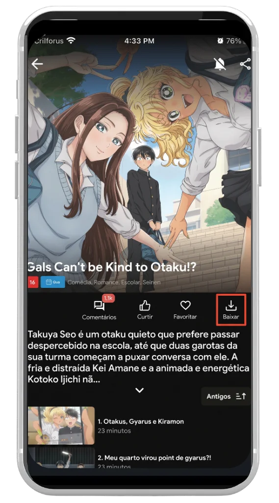 Baixar e assistir offline